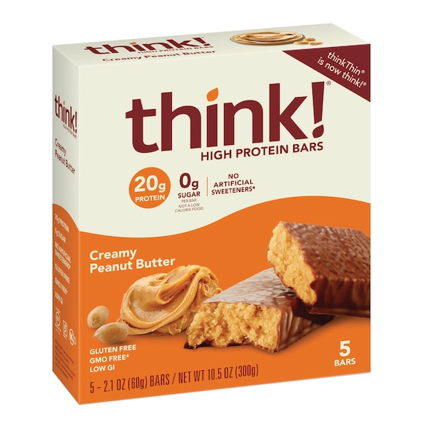 ThinkThin High Protein Creamy Peanut Butter Bars, PK120